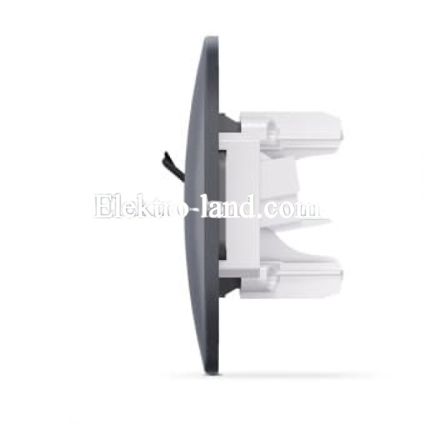 Розетка CAT6 одинарная компьютерная черный графит Videx Binera 
